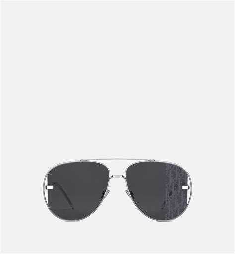 DiorScale Silver Pilot Sunglasses with DiorOblique Pattern